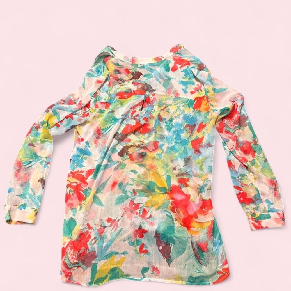 Fever Y2K multicoloured floral sheer type blouse - Picture 3 of 5